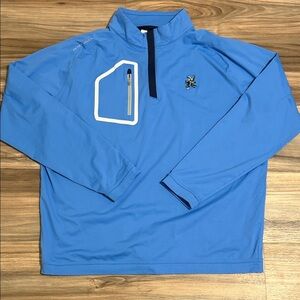 Peter Millar Forge Performance Quarter Zip Golf Pullover Blue 1/4 Zip Men’s XL